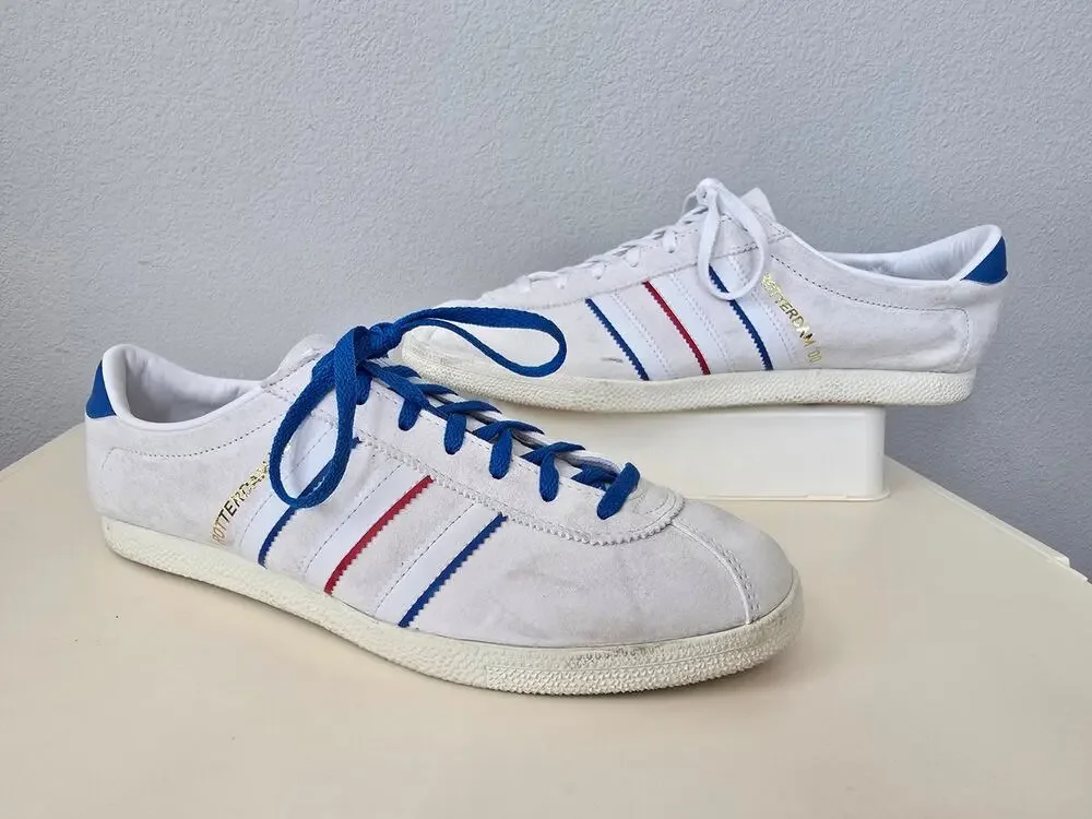 Adidas Rotterdam 00 IH4776 White Blue Red Suede Shoes Men 9.5 Retro European